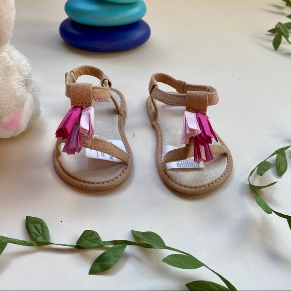 Gymboree Pink Tassels Sandals 6-12 month - Picture 3 of 4